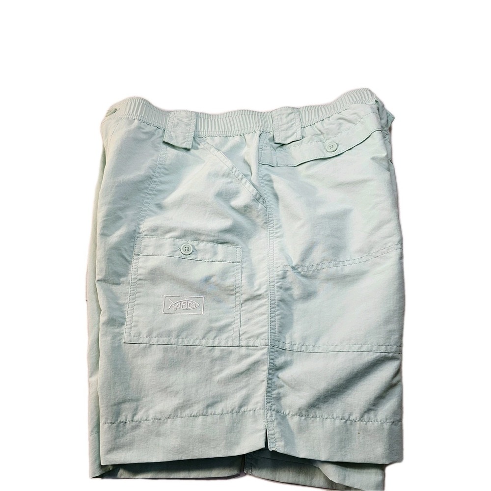 AFTCO Original Fishing Cargo Shorts Mens 36 Mint Green Nylon Outdoor - Picture 4 of 9